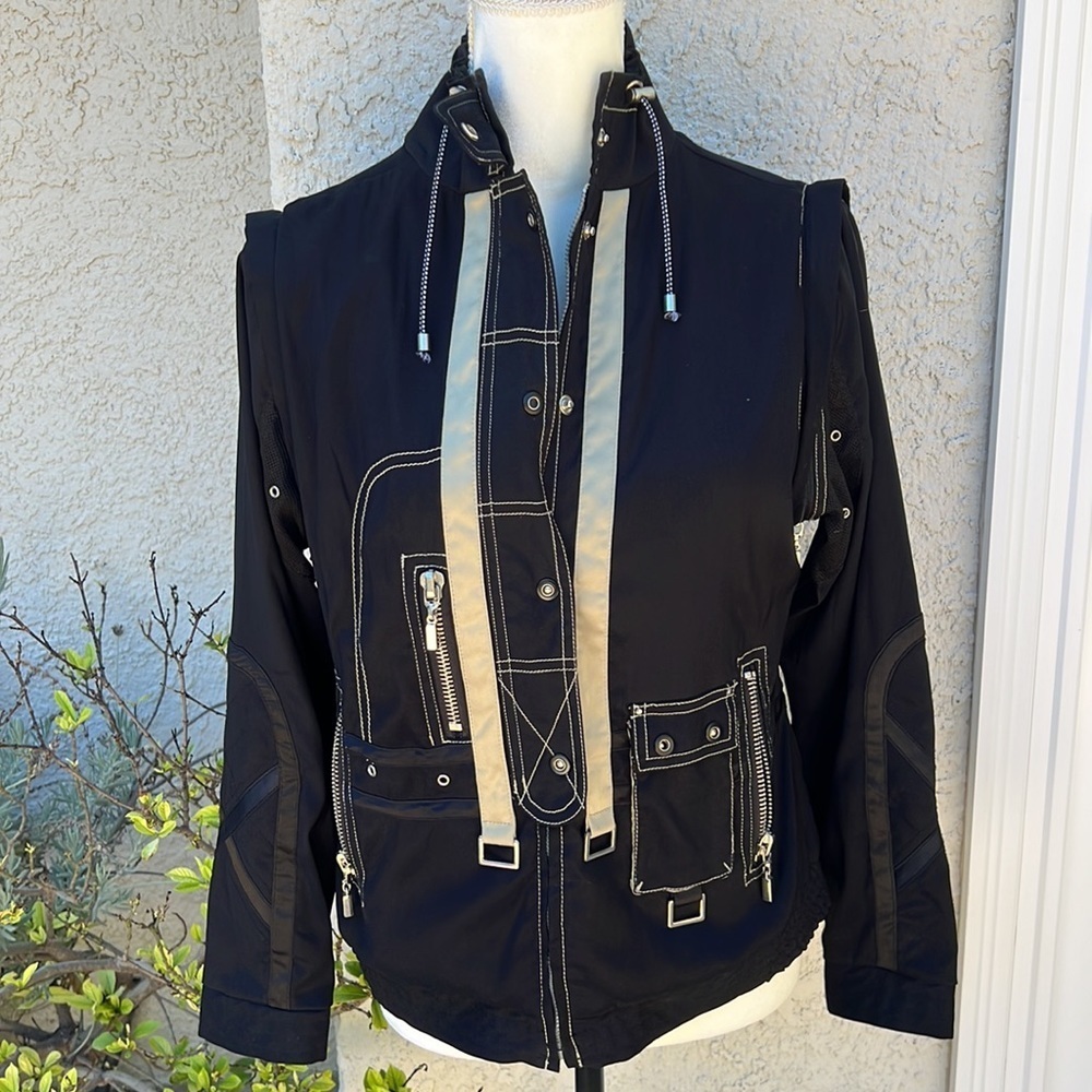 Jamie Sadock Black Golf Jacket Zipp off Vest Women's Size XS